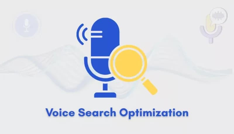 A close-up of a smart speaker for voice search optimization and Google Assistant search queries.