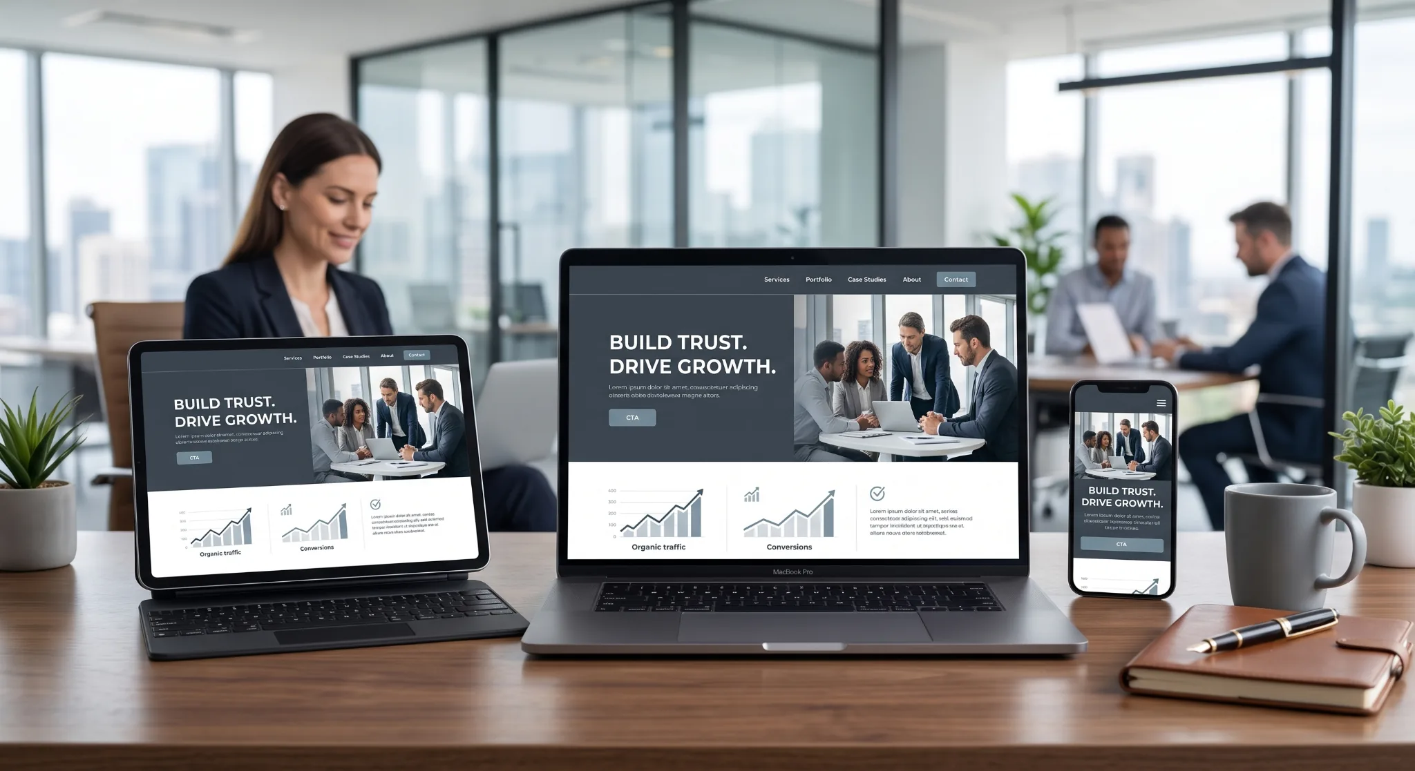 Integrated seo & website operations dashboard tracking lead conversion and site performance